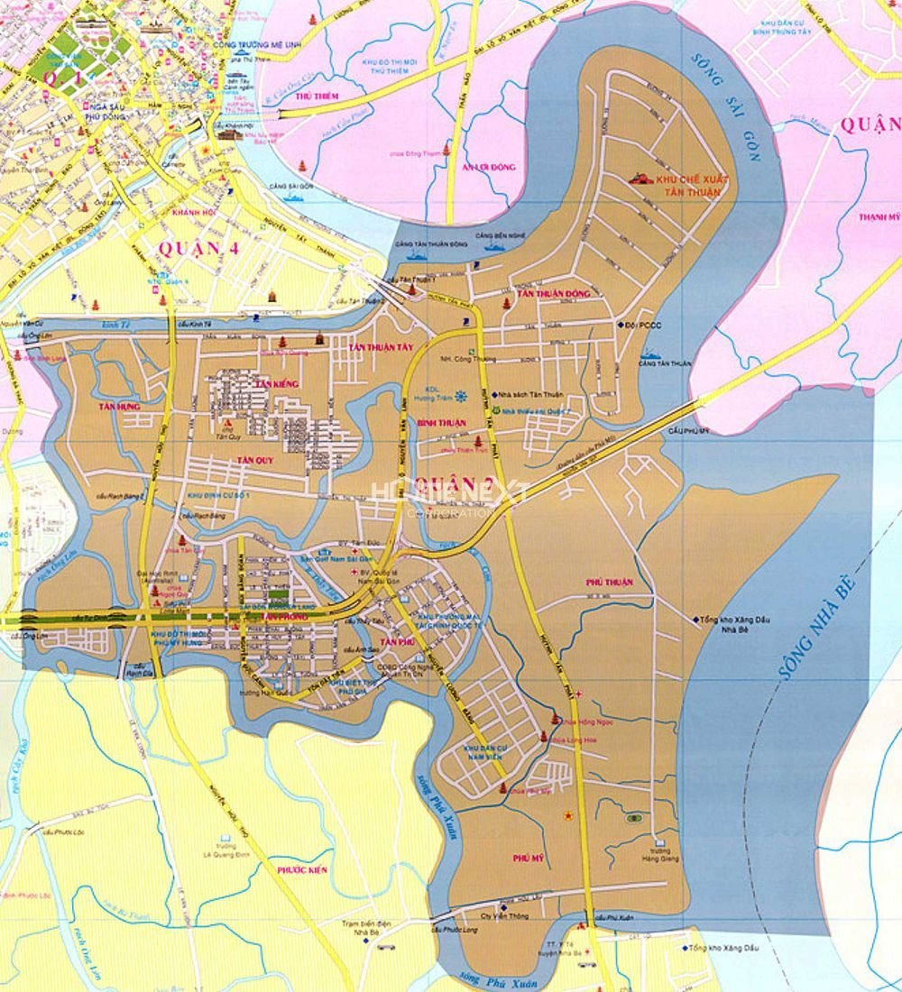 Bản đồ địa lý của Quận 7