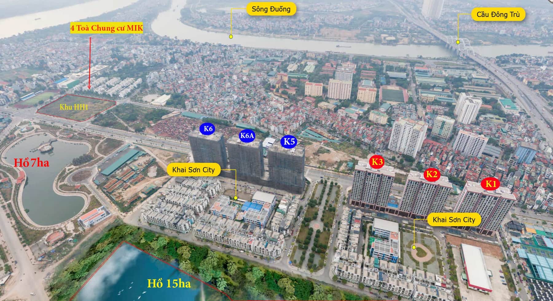 Vị trí Dự án The Magnolia nằm tại trung tâm của khu đô thị Khai Sơn