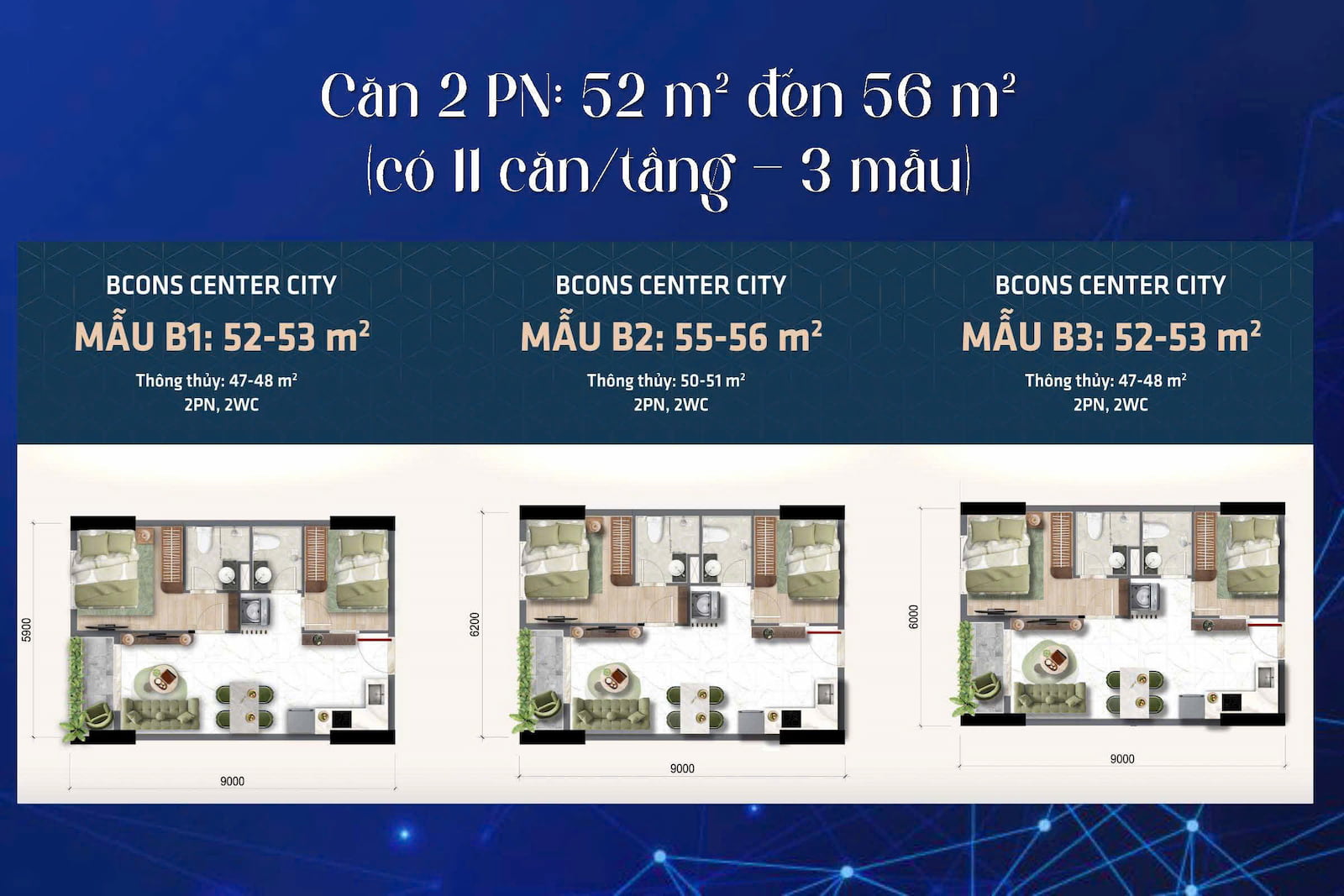 Mặt bằng thiết kế Bcons Center City 2